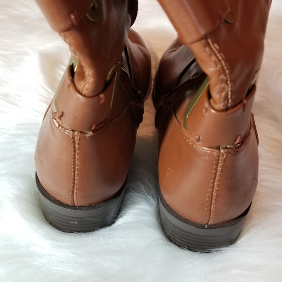 Justfab Dark Tan Over Ankle Boots - Picture 6 of 8